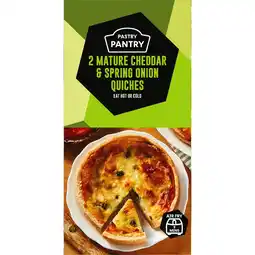 Iceland The Pastry Pantry 2 Mature Cheddar and Spring Onion Quiches 240g offer