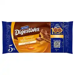 Iceland McVitie's Digestive Caramel Slices Cake Bars Multipack 5 x 22g, 110g offer