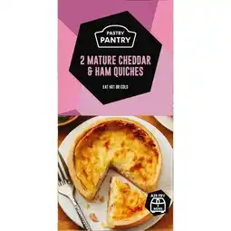Iceland The Pastry Pantry 2 Mature Cheddar and Ham Quiches 240g offer