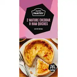 Iceland The Pastry Pantry 2 Mature Cheddar and Ham Quiches 240g offer