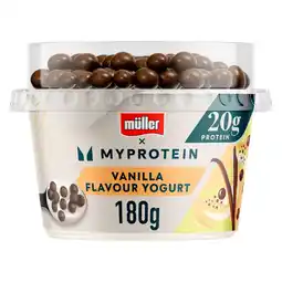 Iceland Muller MyProtein High Protein Vanilla Yogurt with Chocolate Balls offer