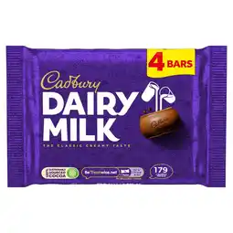 Morrisons Cadbury Dairy Milk Chocolate Bar Multipack 4 Pack offer
