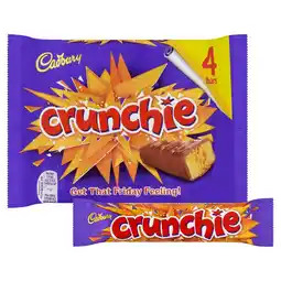 Morrisons Cadbury Crunchie Chocolate Bar 4 Pack Multipack offer