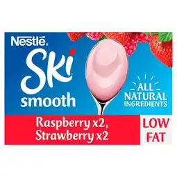 Morrisons Ski Smooth Raspberry & Strawberry Yogurts offer