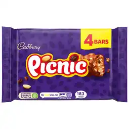 Morrisons Cadbury Picnic Chocolate Bar 4 Pack Multipack offer