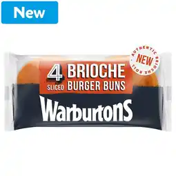 Morrisons Warburtons Brioche Burger Buns 4 Pack offer