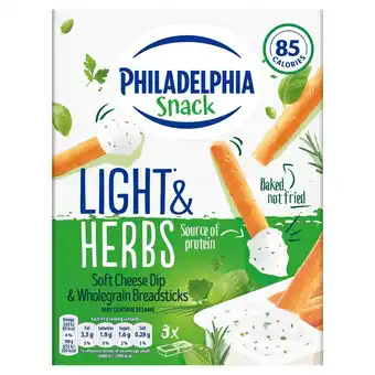 Morrisons Philadelphia Light & Herbs Soft Cream Cheese Snacks 3 Pack offer