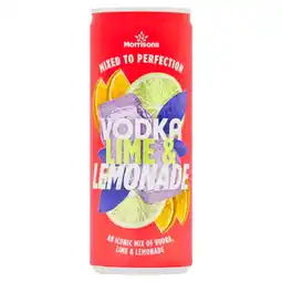 Morrisons Morrisons Vodka, Lime & Lemonade 250ml offer