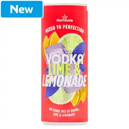 Morrisons Morrisons Vodka, Lime & Lemonade 250ml offer