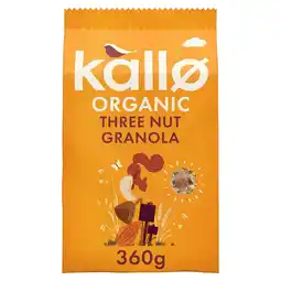 Morrisons Kallo Organic Three Nut Granola 360g offer