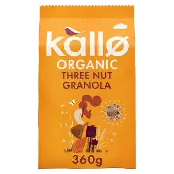 Morrisons Kallo Organic Three Nut Granola 360g offer