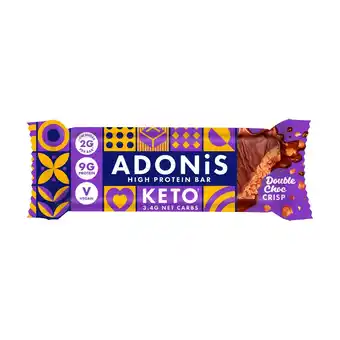 Morrisons Adonis Double Choc Crisp Keto Protein Bar 45g offer