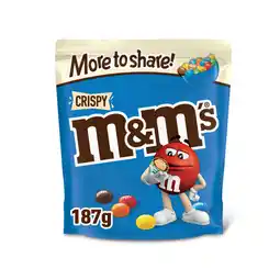 Asda M&M's Crispy Chocolate More to Share Pouch Bag 187g offer