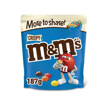 Asda M&M's Crispy Chocolate More to Share Pouch Bag 187g offer