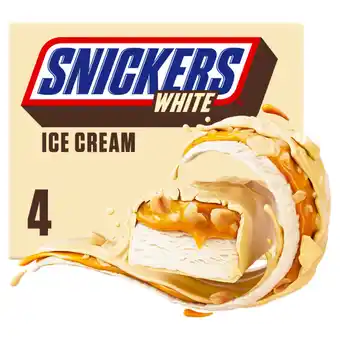 Asda Snickers White Ice Cream 4 x 44.6ml (178.4ml) offer