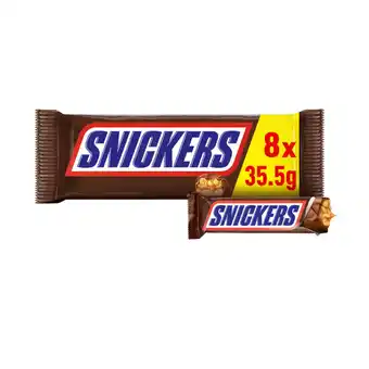 Asda Snickers Chocolate Snack Size Bars Multipack 8 x 35.5g offer