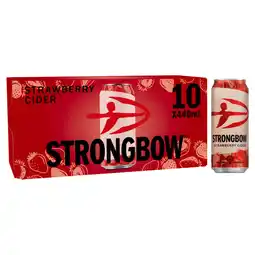 Asda Strongbow Strawberry Cider 10 x 440ml offer