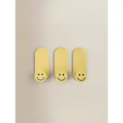 Asda George Home Yellow Lucky Charm Smiles Hooks - Set of 3 offer