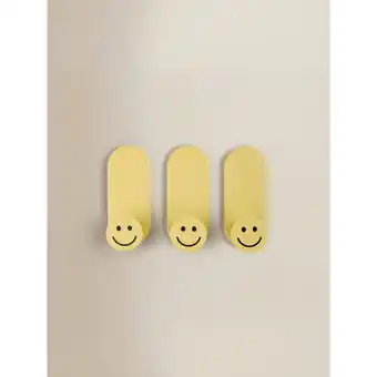 Asda George Home Yellow Lucky Charm Smiles Hooks - Set of 3 offer