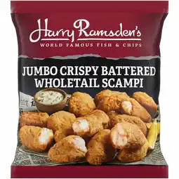 Iceland Harry Ramsdens Jumbo Crispy Battered Wholetail Scampi 300g offer
