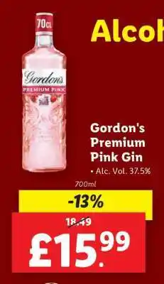 Lidl Gordon's Premium Pink Gin offer