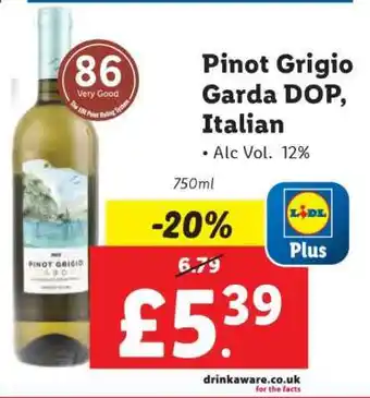 Lidl Pinot Grigio Garda DOP, Italian offer