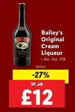 Lidl Bailey's Original Cream Liqueur offer