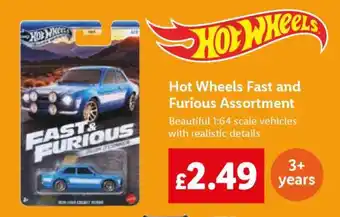 Lidl Hot Wheels Fast and Furious Assortment offer