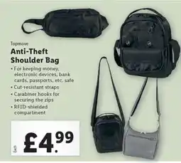 Lidl Topmove Anti-Theft Shoulder Bag offer