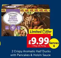 Lidl 2 Crispy Aromatic Half Ducks with Pancakes & Hoisin Sauce offer
