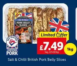 Lidl Salt & Chilli British Pork Belly Slices offer