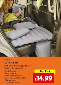 Lidl Car Air Bed offer