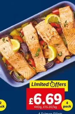 Lidl 4 Salmon Fillets offer