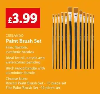 Lidl CRELANDO Paint Brush Set offer