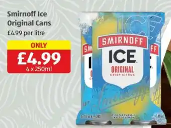 Aldi Smirnoff Ice Original Cans offer