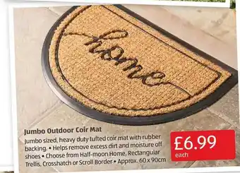 Aldi Jumbo Outdoor Coir Mat offer