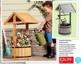 Aldi Wooden Wishing Well Planter offer
