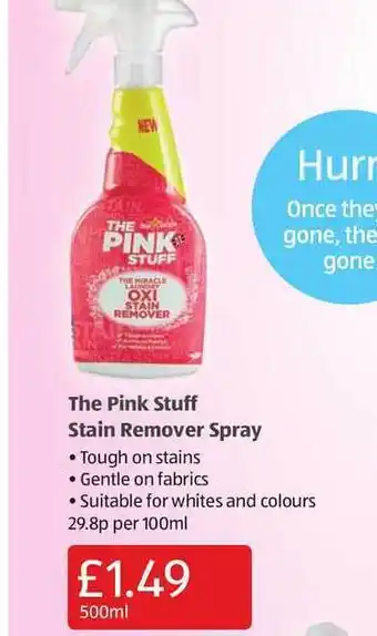 Aldi The Pink Stuff Stain Remover Spray offer