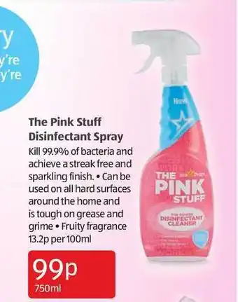 Aldi The Pink Stuff Disinfectant Spray offer