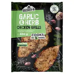 Asda Discover-In Garlic & Herb Chicken Grills 450g offer
