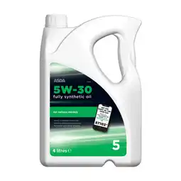 Asda ASDA 5w30 Fully Synthetic H/M Oil 4L offer