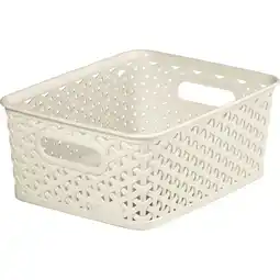 Asda Curver Large 13L My Style Medium Rectangular White Storage Basket Vintage offer