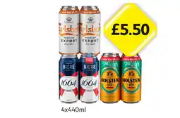 Londis Carlsberg Export, Kronenbourg, Holsten offer