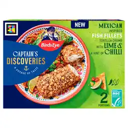 Asda Birds Eye Captain's Discoveries 2 Tortilla Crumb Mexican Inspired Fish Fillets 220g offer