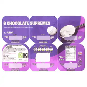 Asda ASDA 6 Chocolate Supremes 6 x 85g (510g) offer