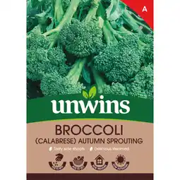 Asda Unwins Broccoli (Calabrese) Autumn Sprouting Vegetable Seeds offer