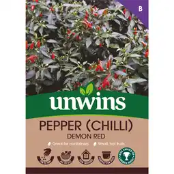 Asda Unwins Pepper (Chilli) Demon Red Vegetable Seeds offer