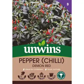 Asda Unwins Pepper (Chilli) Demon Red Vegetable Seeds offer