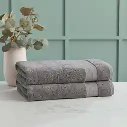 Costco Grandeur 100% Hygro Cotton Bath Sheets, Pack of 2 in Grey offer