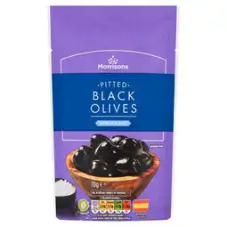 Morrisons Morrisons Pitted Black Olives With Sea Salt (70g) offer